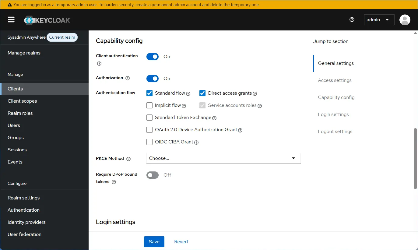keycloak Capability Config